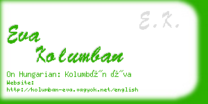 eva kolumban business card